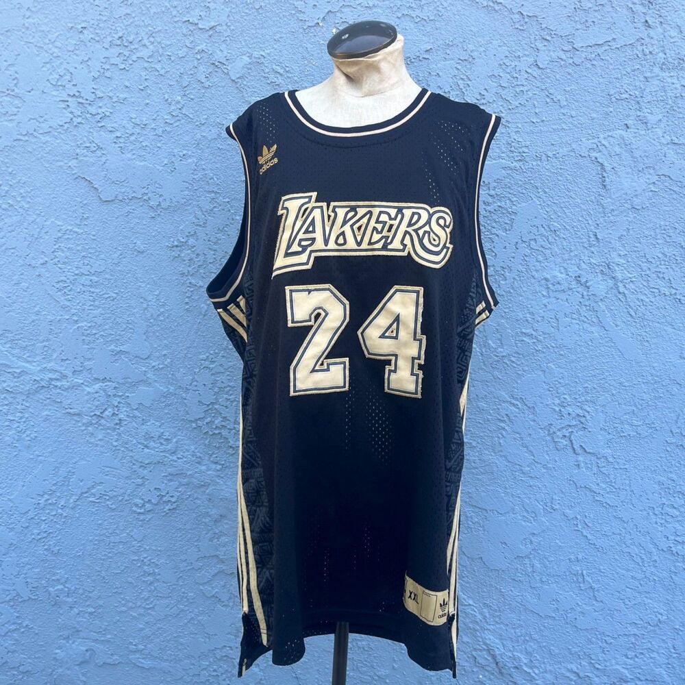 Kobe Bryant Jersey NBA Adidas Black Gold Los Angeles Lakers